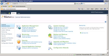 Become familiar with SharePoint 2010 Central Admin