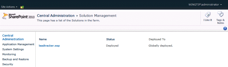 Manage and deploy farm solutions.