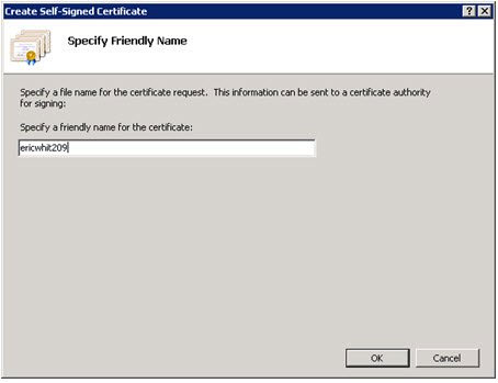 Specifying the friendly name of the certificate