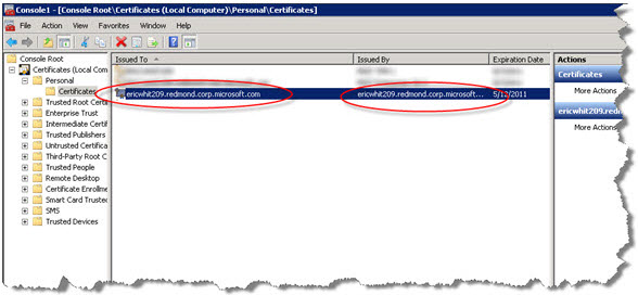 Finding the self-signed certificate