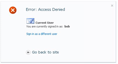 Access denied error message