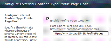 Configuring the profile page host