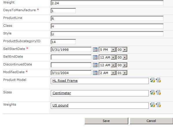 Product Edit Item form with associations