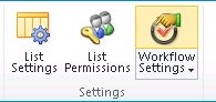 Workflow settings button