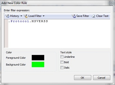 Netwrok Monitor Color Rule