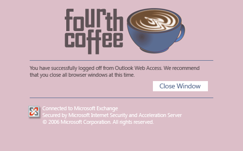 Fourth Coffee logoff page