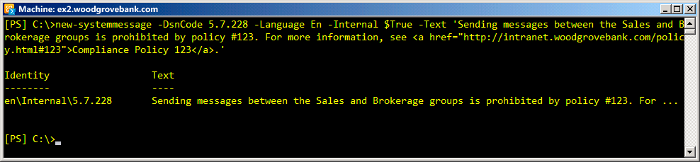 Custom DSN Message Creation for use by rule