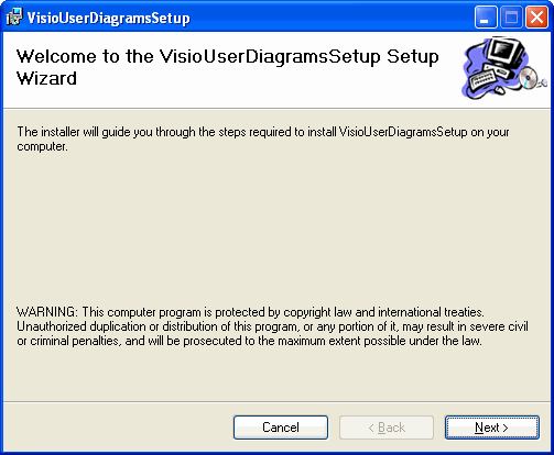 Visio add-in project setup wizard