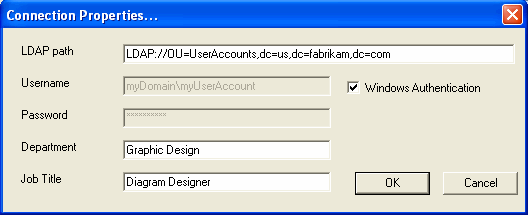 Connection Properties dialog box