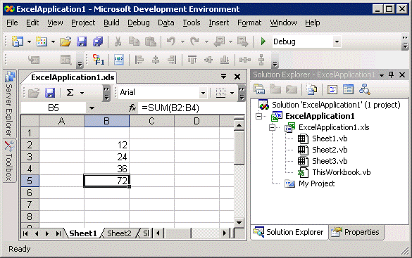 Excel workbook open as Visual Studio designer
