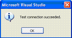 After you make appropriate selections, the test connection succeeds