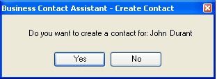 Prompt for creating a contact