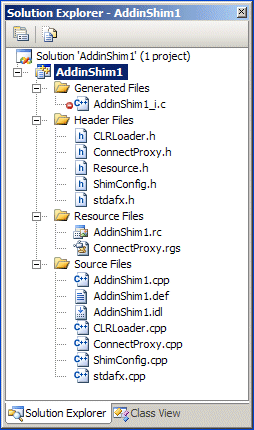 Source files for the add-in shim project