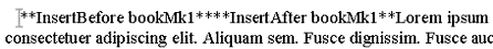 Inserting text after the Bookmark object