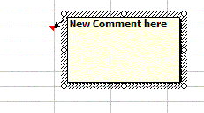 A new comment inserted into a worksheet
