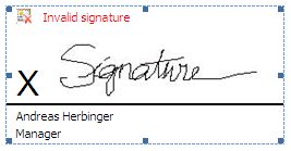 Invalid Digital Signature Dialog Box