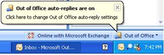 Out of Office balloon notification