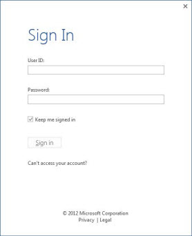 A screenshot of the Office sign-in page that lets user sign in with Personal ID.