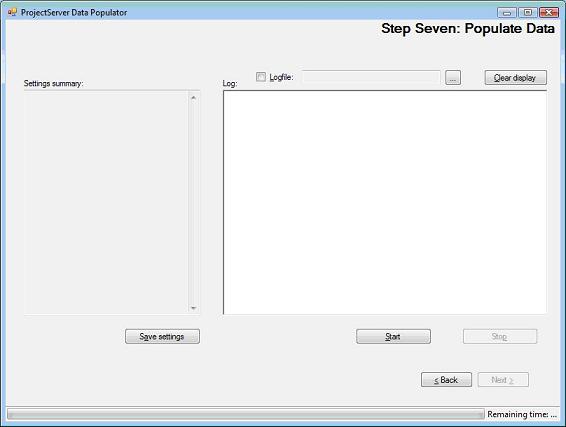 Project Server Data Populator step 7