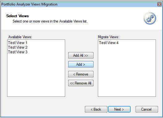 Port Analyzer for views migration dialog box