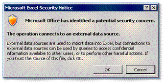 Excel Security Notice