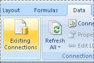 Excel Services Existing Connections button