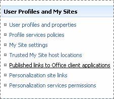 Excel Services - publish links to Office client