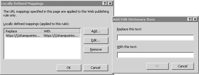 Locally Defined Mappings dialog box