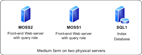 Medium farm on two physical servers