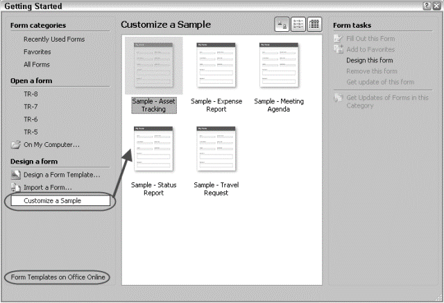 Design a Form template - blank