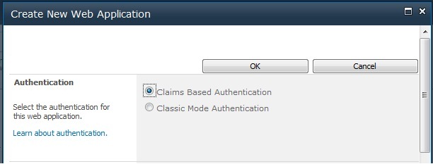 Claims-based or classic mode authentication