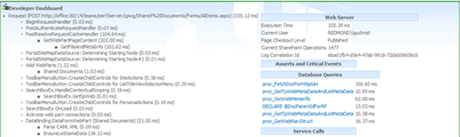 Screenshot of Developer Dashboard