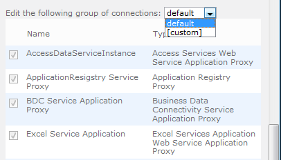 Choose the default service group or create one