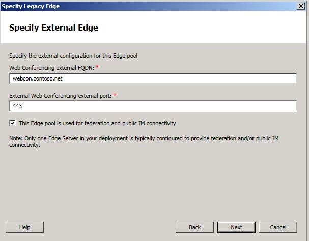 Specify External Edge dialog box