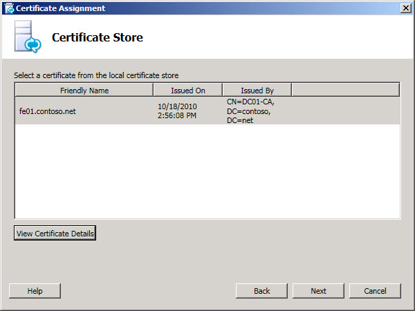Online Certificate Request Status page