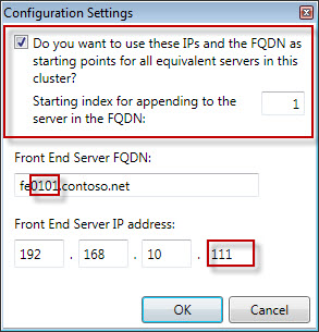 Planning Tool FQDN Increment Settings