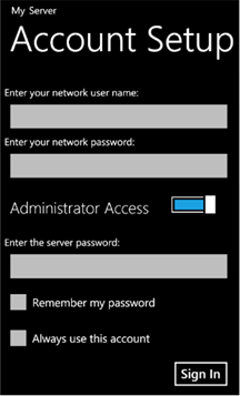 Windows Sertver Solutions Phone Connector Logon