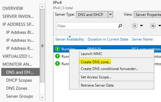 Create a DNS zone