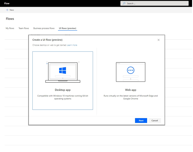 Select Desktop app Select Desktop app