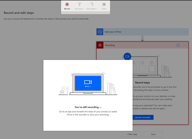 Complete the recording Complete the recording
