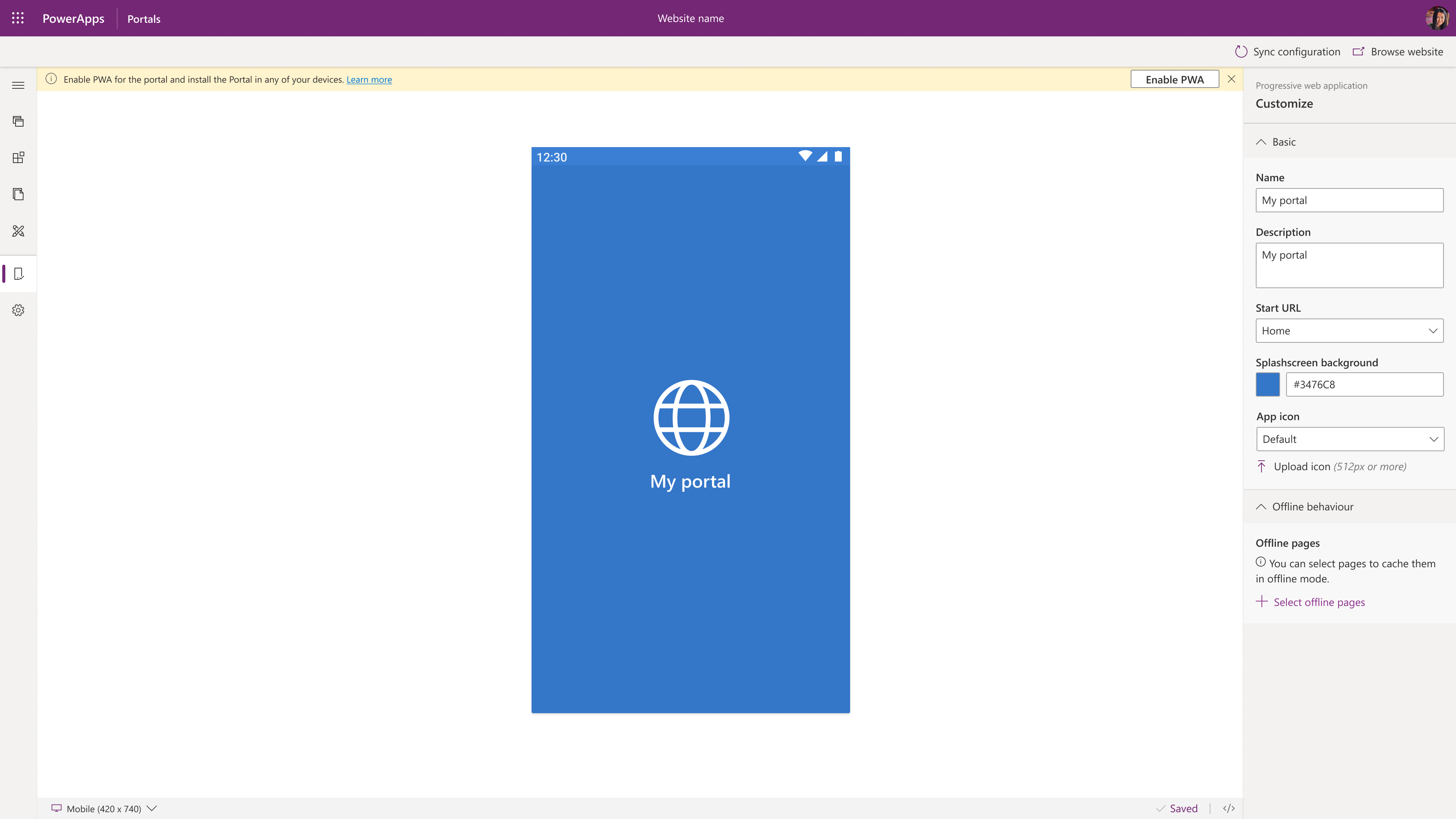 PWA customize.