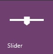 The icon you click to add a slider to your app