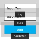 Two input-text boxes, named City and State, and an Add button