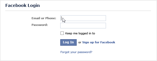 Facebook login