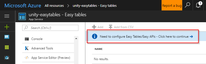 Click configure Easy Tables notice