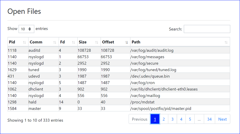 Open Files Report