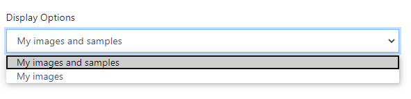 Samples Images Display Options