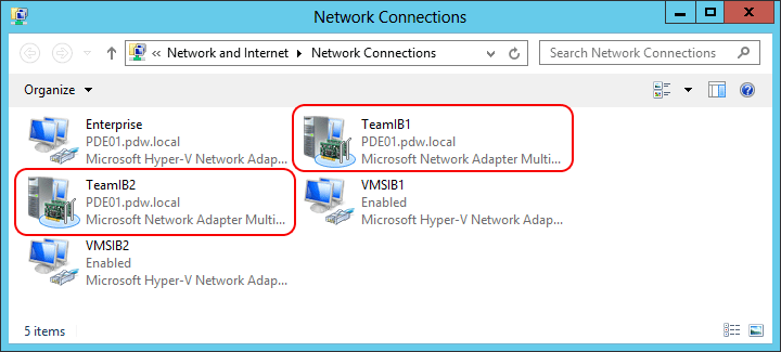 InfiniBand connections on the Management node InfiniBand connections on the Management node