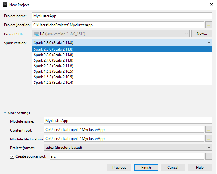 Selecting the Spark SDK
