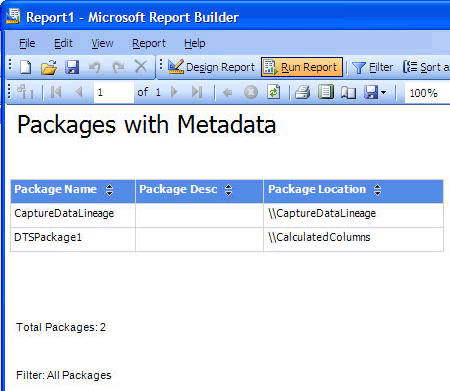 Figure 13   Previewing the metadata report